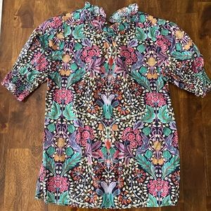 J. Crew x Liberty smocked puff-sleeve top